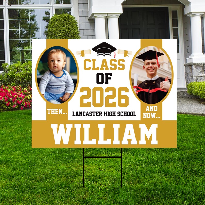 Personalized Graduation Yard Sign 2026 with Photo - Grad Sign, Class of ...