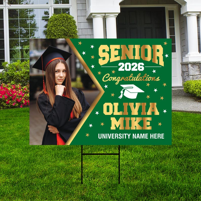 Personalized Graduation Yard Sign 2026 with Photo - Grad Sign, Class of ...