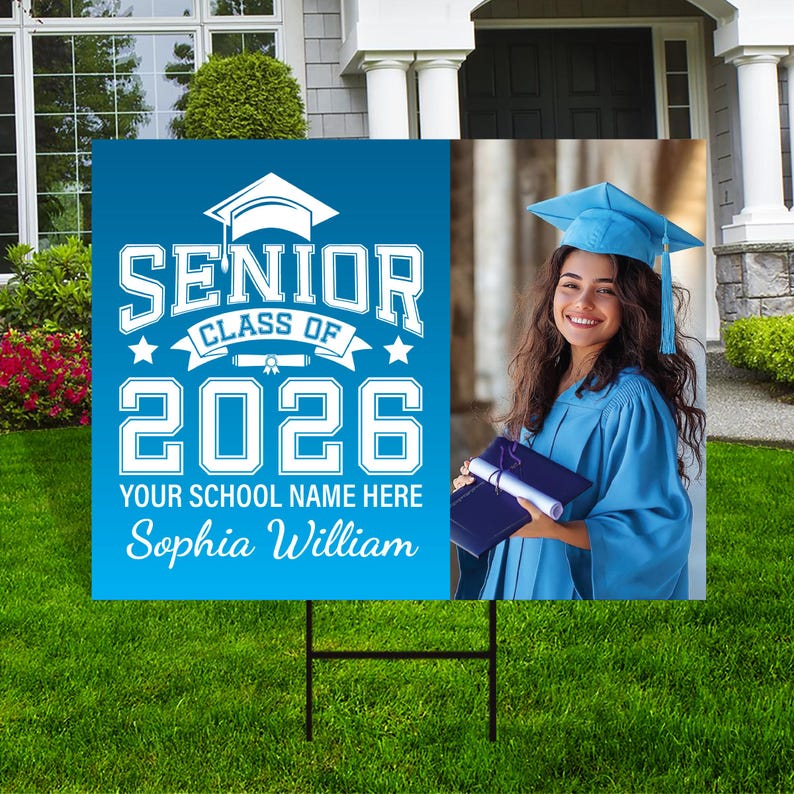 Personalized Senior Graduation Yard Sign 2026 with Photo - Grad Sign ...