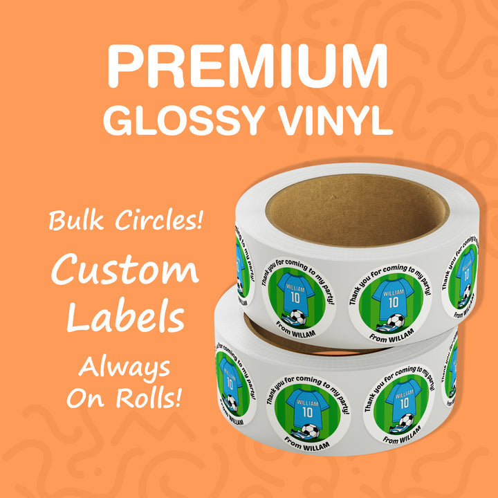Labels on Roll, Premium Gloss Waterproof Labels