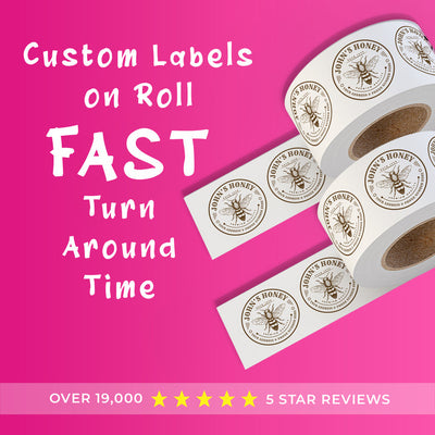Labels on Roll, Premium Gloss Waterproof Labels