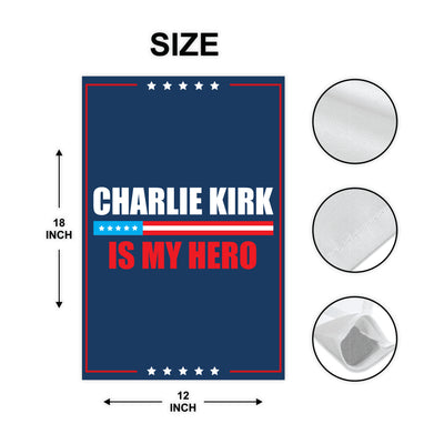 Justice for Charlie Garden Flag, A True Patriot Charlie Kirk Yard Flag, Charlie Kirk Is My Hero Outdoor Flag, Charlie Kirk Freedom Flag