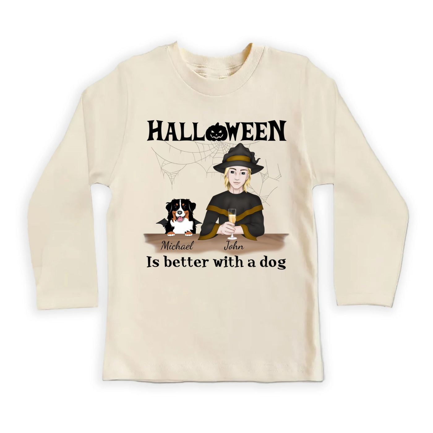 Personalized Happy Halloween Long Sleeve Baby Shirt