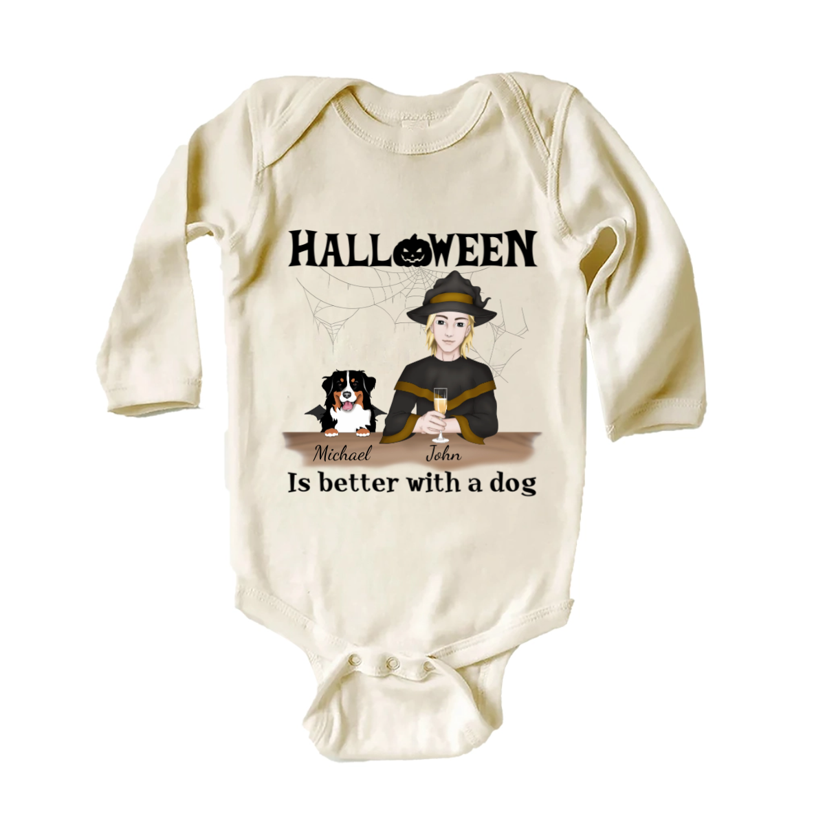 Personalized Happy Halloween Baby Bodysuit