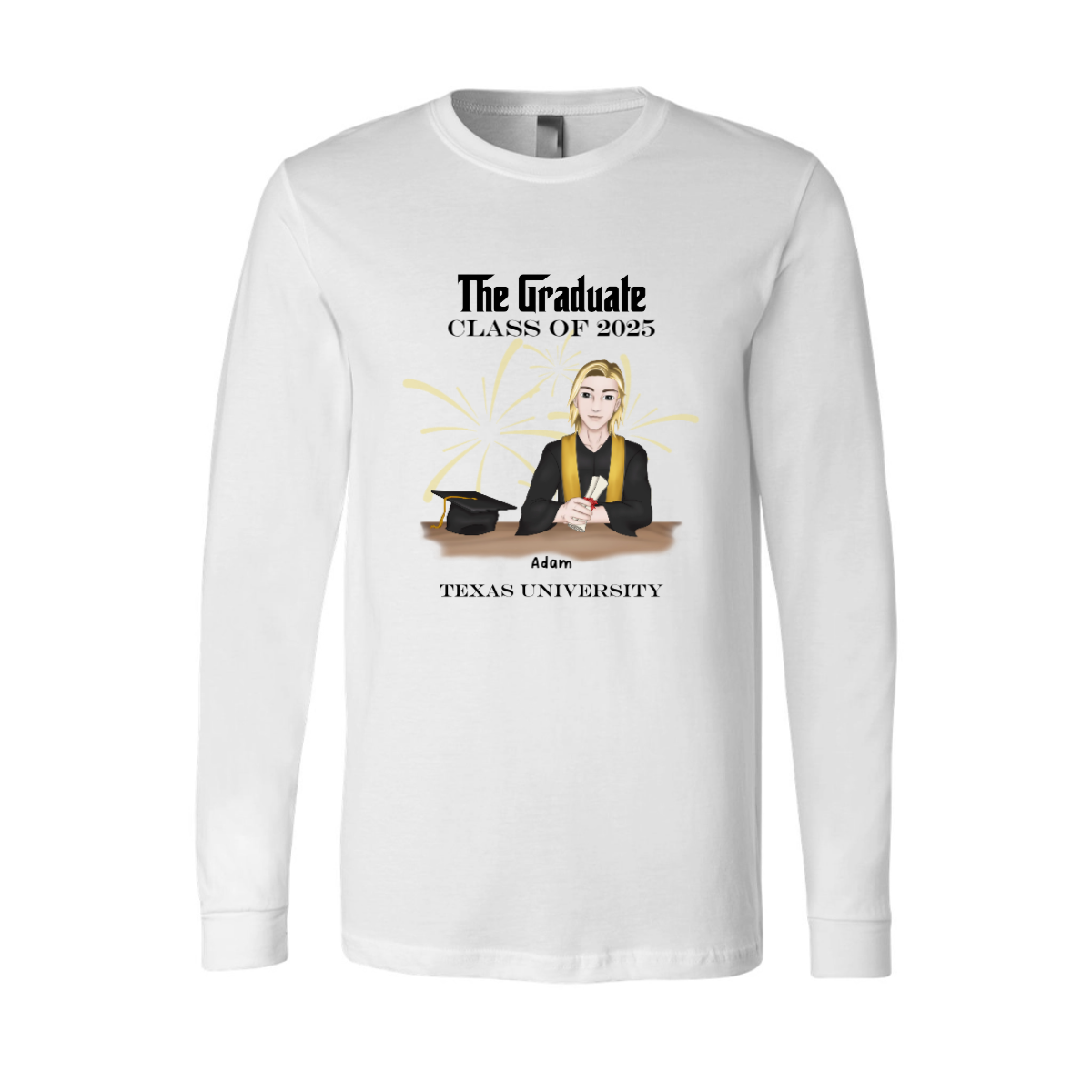 Personalized Class of 2025 Graduation Long Sleeve T-Shirt