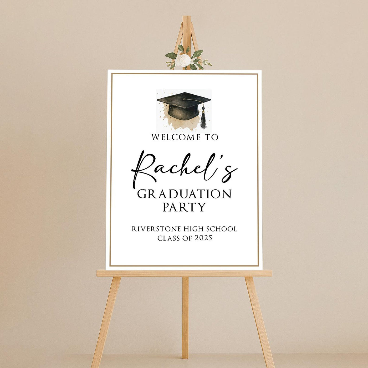 Custom Graduation Welcome Sign, Class of 2025 Party Decor, Personalized College Grad Sign