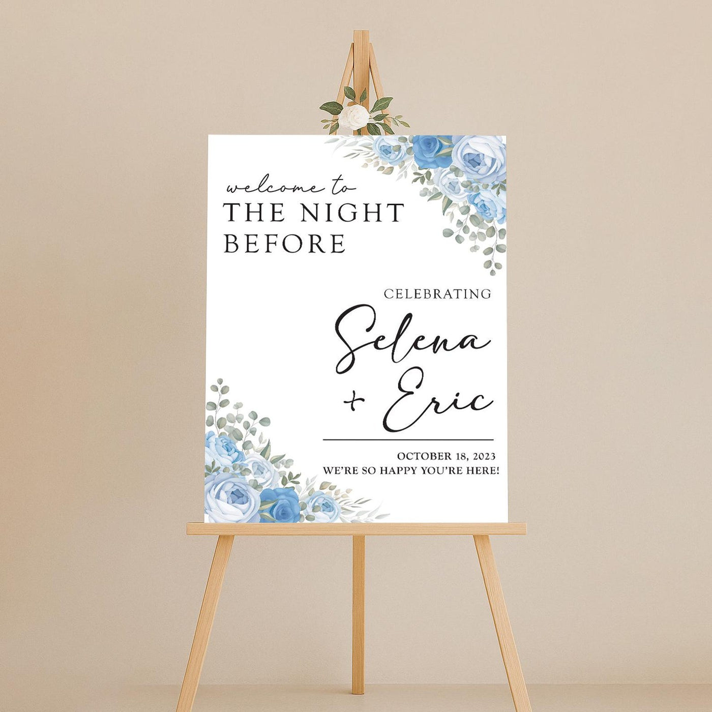 The Night Before Welcome Sign, Rehearsal Dinner Wedding Sign