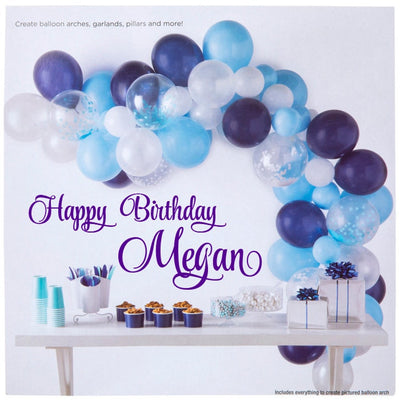 Personalized Happy Birthday Name Wall Decal, Happy Birthday Party Backdrop Custom Name Sticker
