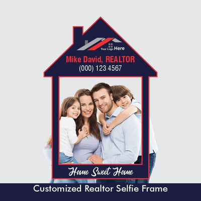 Personalized Realtor Selfie Frame 28" x 40", Real Estate Selfie Frame, Customized House Selfie Frame, Marketing Photo Booth Prop, Cutout