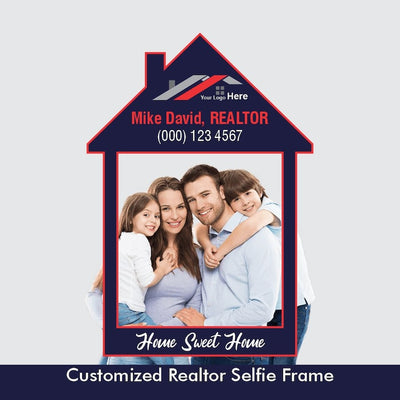 Personalized Realtor Selfie Frame 28" x 40", Real Estate Selfie Frame, Customized House Selfie Frame, Marketing Photo Booth Prop, Cutout