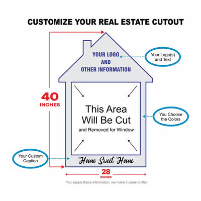 Personalized Realtor Selfie Frame 28" x 40", Real Estate Selfie Frame, Customized House Selfie Frame, Marketing Photo Booth Prop, Cutout