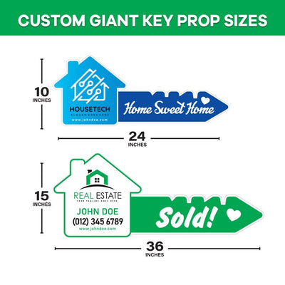 Personalized Real Estate Marketing Key Cutout Sign, Customized Realtor Social Media Photo Props, Realtor Key Sign, Customized Just Sold Key