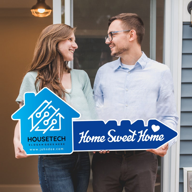Personalized Real Estate Marketing Key Cutout Sign, Customized Realtor Social Media Photo Props, Realtor Key Sign, Customized Just Sold Key