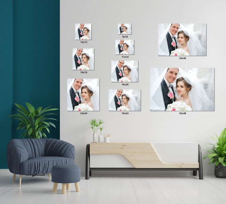 Custom Canvas Print with Your Photos Personalized Wedding Photos