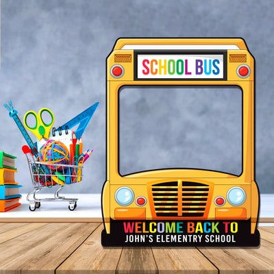 Personalized Selfie Frame, School Bus Photo Selfie Frame, Back to School Selfie Frame, Custom Selfie Frame, Photo Booth Prop School Bus