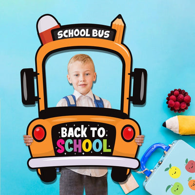 Personalized Selfie Frame, School Bus Photo Selfie Frame, Back to School Selfie Frame, Custom Selfie Frame, Photo Booth Prop School Bus