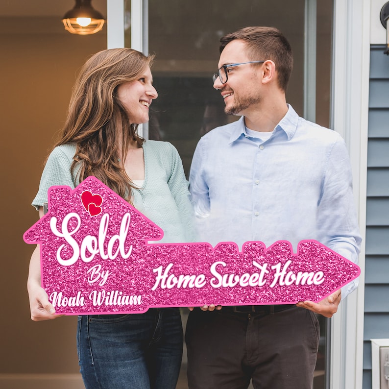 Personalized Real Estate Marketing Key Cutout Sign, Customized Realtor Social Media Photo Props, Realtor Key Sign, Customized Just Sold Key