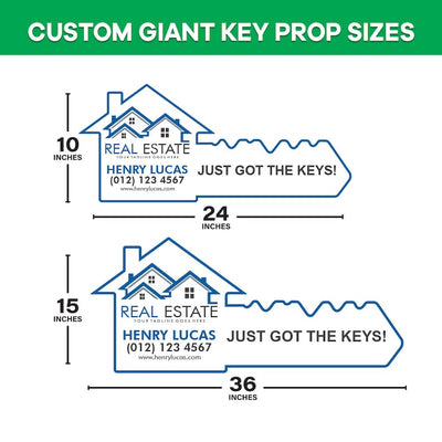 Personalized Real Estate Marketing Key Cutout Sign, Customized Realtor Social Media Photo Props, Realtor Key Sign, Customized Just Sold Key