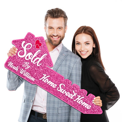 Personalized Real Estate Marketing Key Cutout Sign, Customized Realtor Social Media Photo Props, Realtor Key Sign, Customized Just Sold Key