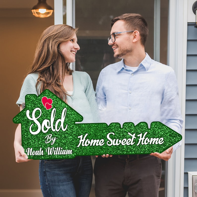 Personalized Real Estate Marketing Key Cutout Sign, Customized Realtor Social Media Photo Props, Realtor Key Sign, Customized Just Sold Key