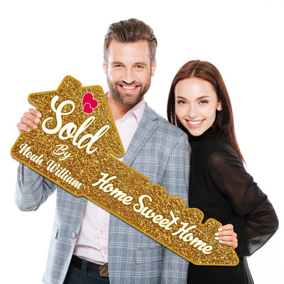 Personalized Real Estate Marketing Key Cutout Sign, Customized Realtor Social Media Photo Props, Realtor Key Sign, Customized Just Sold Key