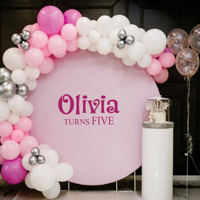Personalized Happy Birthday Name Wall Decal, Happy Birthday Party Backdrop Custom Name Sticker