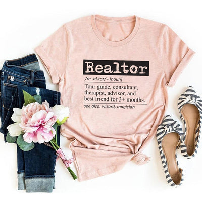 Realtor Definition T-Shirt For Men, Real Estate Women V Neck Shirt, Gift for Real Estate Agent Shirt, Unisex Gift for Realtor T-Shirt