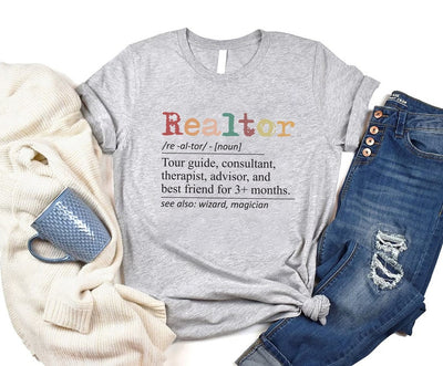 Realtor Definition T-Shirt For Men, Real Estate Women V Neck Shirt, Gift for Real Estate Agent Shirt, Unisex Gift for Realtor T-Shirt