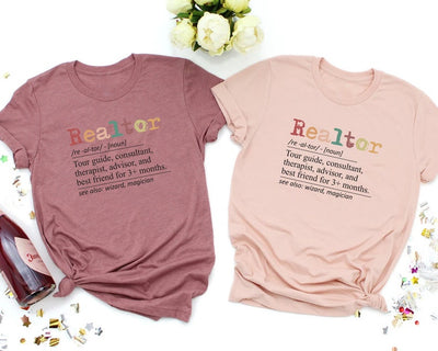 Realtor Definition T-Shirt For Men, Real Estate Women V Neck Shirt, Gift for Real Estate Agent Shirt, Unisex Gift for Realtor T-Shirt