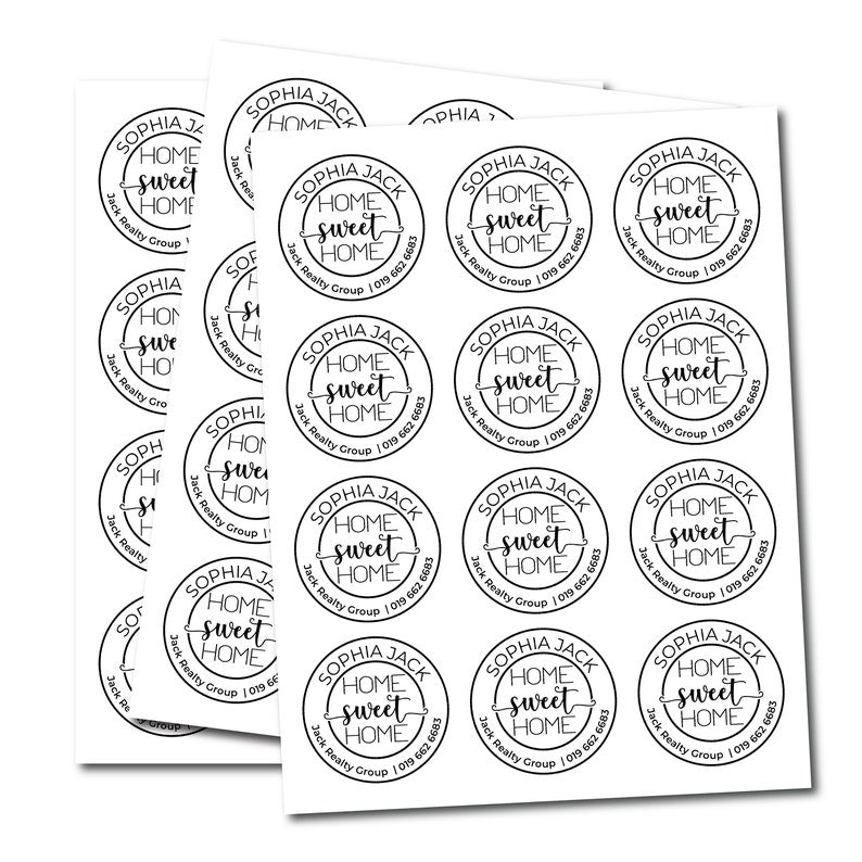 Personalized Realtor Open House Stickers, Custom Real Estate Stickers, Real Estate Marketing Labels, Round Realtor Favors, Gift Sticker