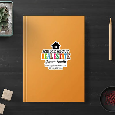 Custom Ask Me About Real Estate Stickers - Personalized Real Estate Vinyl Stickers, Realtor Branding Stickers, Realtor Sticker Decal