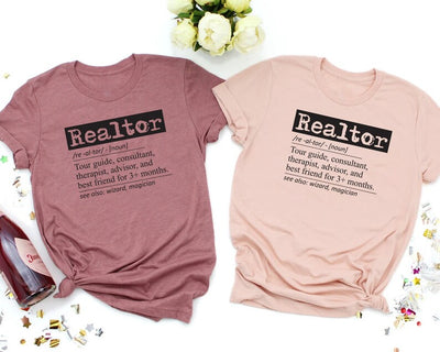 Realtor Definition T-Shirt For Men, Real Estate Women V Neck Shirt, Gift for Real Estate Agent Shirt, Unisex Gift for Realtor T-Shirt