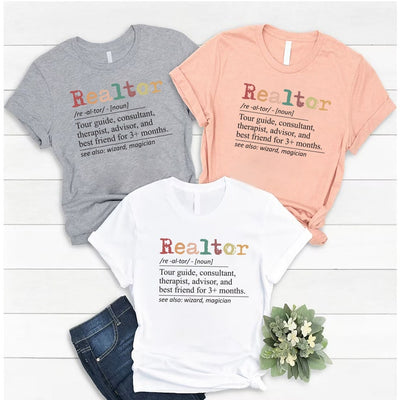 Realtor Definition T-Shirt For Men, Real Estate Women V Neck Shirt, Gift for Real Estate Agent Shirt, Unisex Gift for Realtor T-Shirt