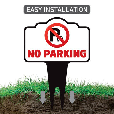 No Parking Yard Sign 10” x 14” - Rust-free Aluminum No Parking Sign for Lawn