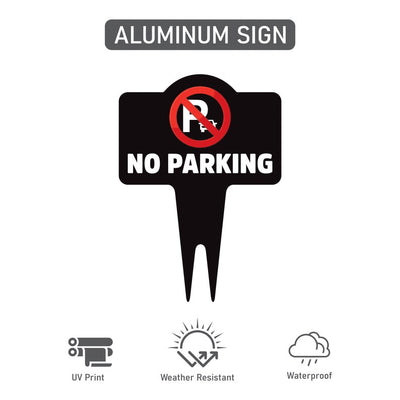 No Parking Yard Sign 10” x 14” - Rust-free Aluminum No Parking Sign for Lawn