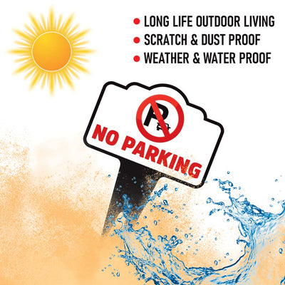 No Parking Yard Sign 10” x 14” - Rust-free Aluminum No Parking Sign for Lawn