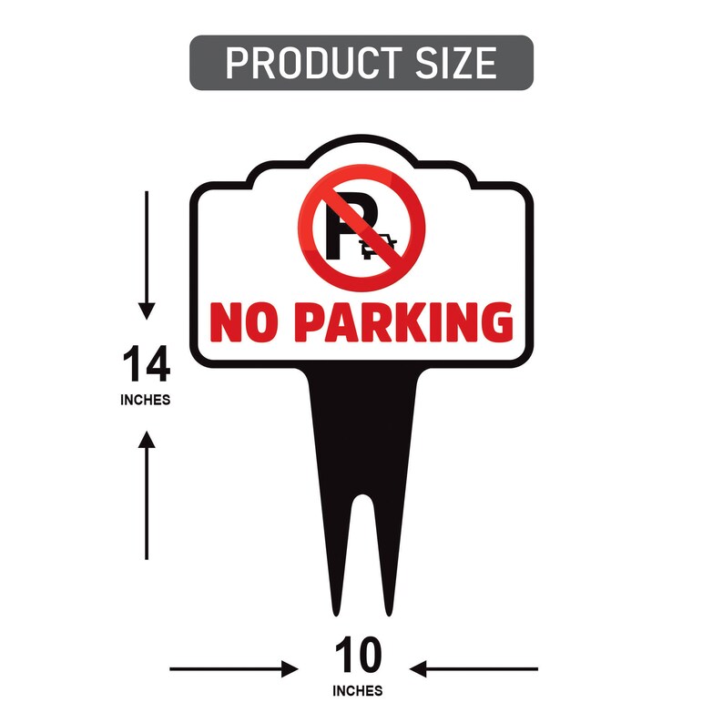 No Parking Yard Sign 10” x 14” - Rust-free Aluminum No Parking Sign for Lawn