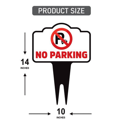 No Parking Yard Sign 10” x 14” - Rust-free Aluminum No Parking Sign for Lawn