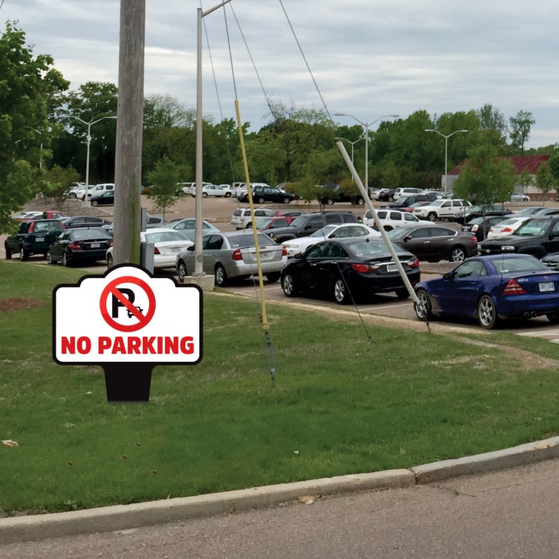 No Parking Yard Sign 10” x 14” - Rust-free Aluminum No Parking Sign for Lawn