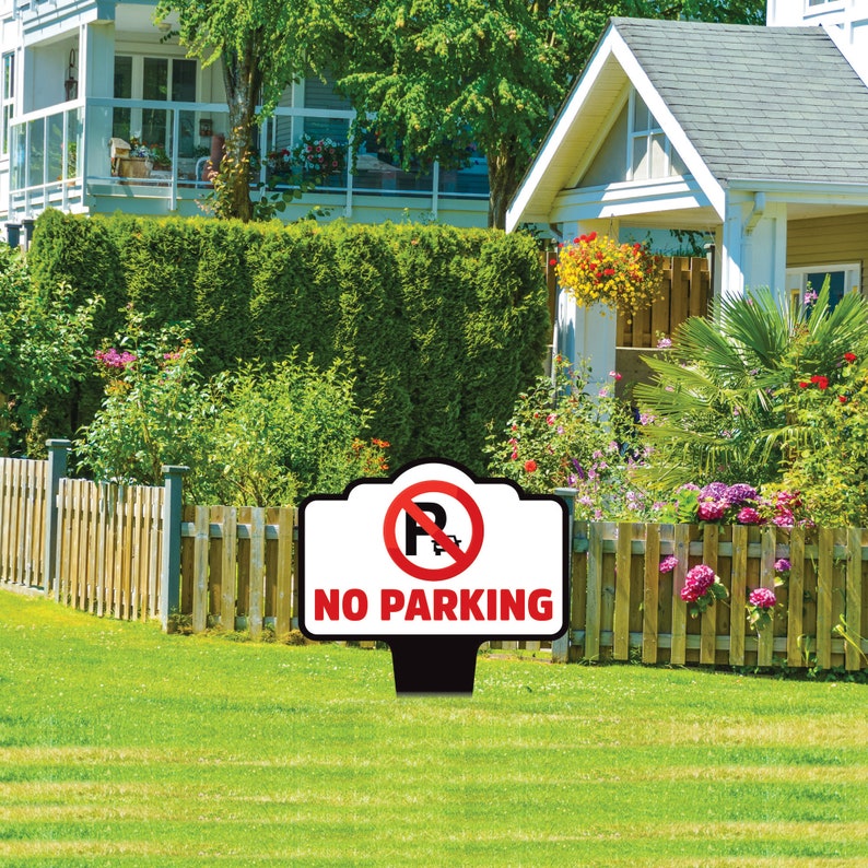 No Parking Yard Sign 10” x 14” - Rust-free Aluminum No Parking Sign for Lawn