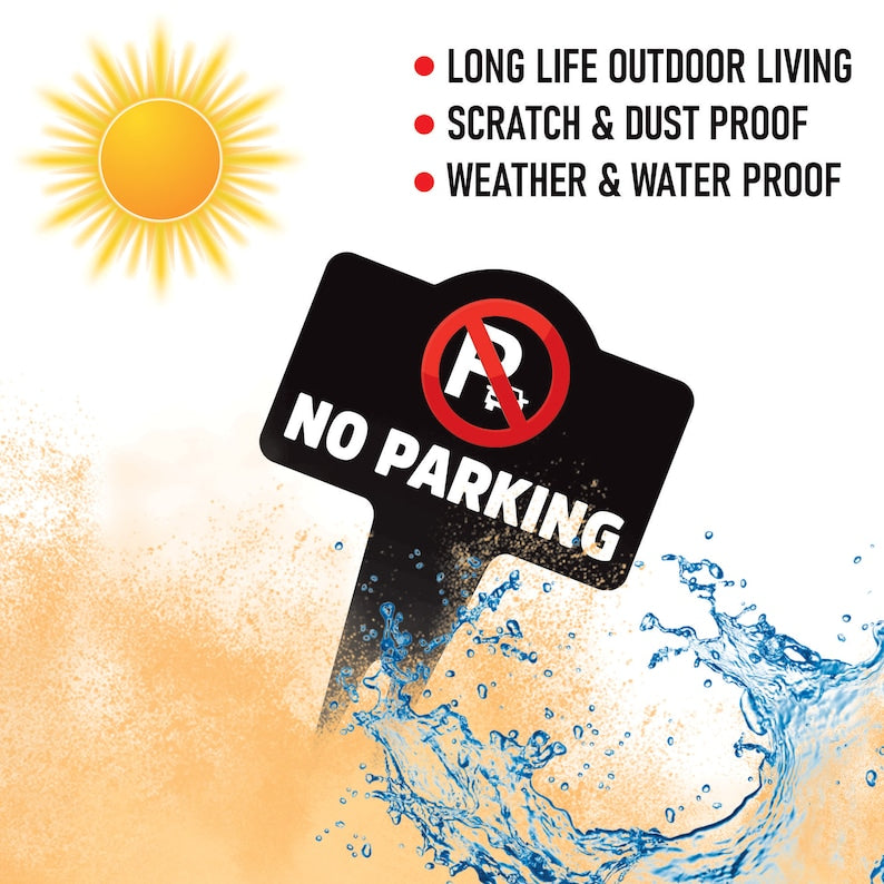 No Parking Yard Sign 10” x 14” - Rust-free Aluminum No Parking Sign for Lawn