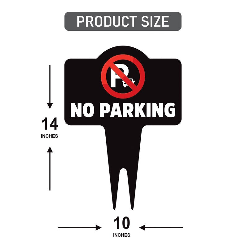 No Parking Yard Sign 10” x 14” - Rust-free Aluminum No Parking Sign for Lawn