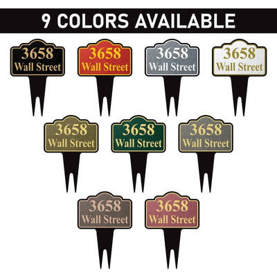 Personalized Address Plaque Yard Sign 10” x 14” - Rust-free Aluminum Address Sign