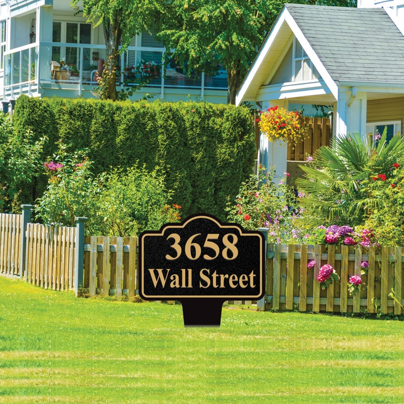 Personalized Address Plaque Yard Sign 10” x 14” - Rust-free Aluminum Address Sign