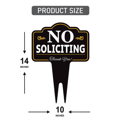 No Soliciting Yard Sign 10” x 14” - Rust-free Aluminum No Solicitors Sign for Lawn