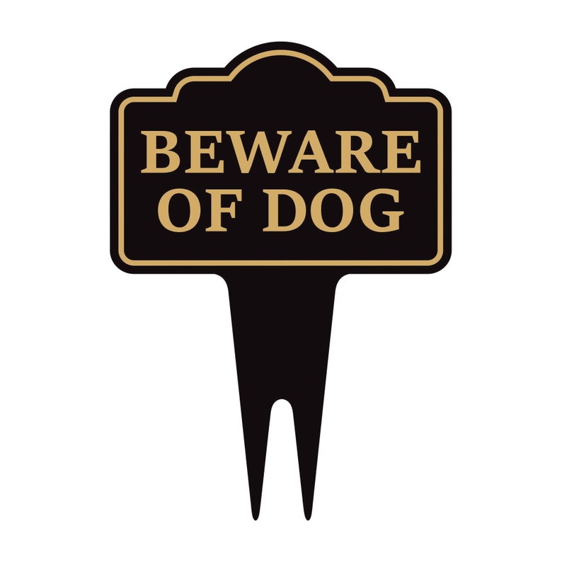 Beware of Dog Yard Sign 10” x 14” - Rust-free Aluminum Home Security Sign for Lawn