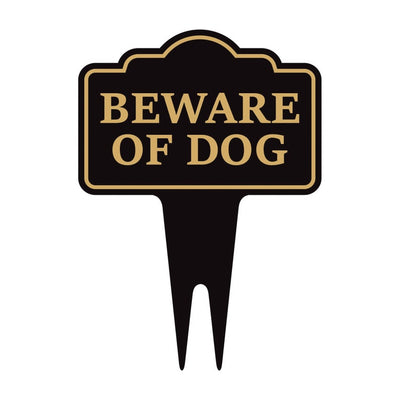 Beware of Dog Yard Sign 10” x 14” - Rust-free Aluminum Home Security Sign for Lawn