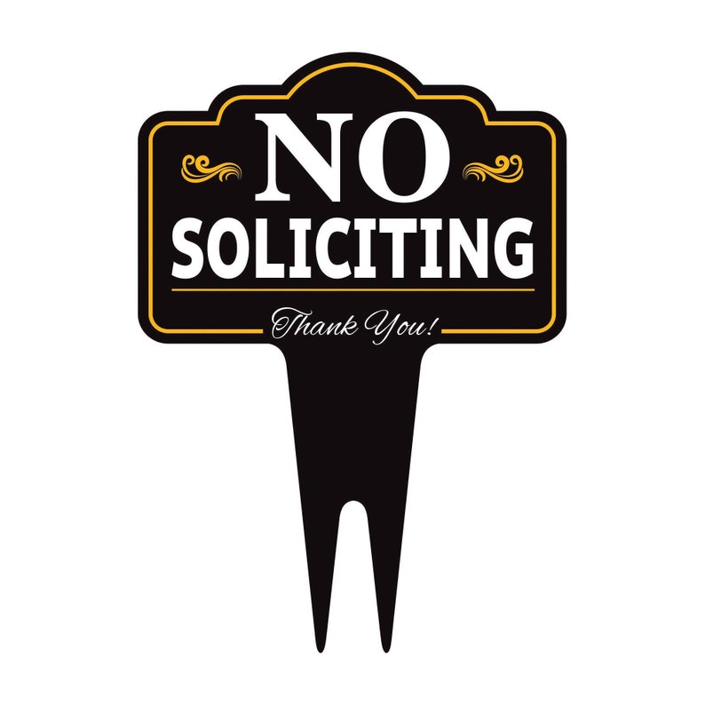 No Soliciting Yard Sign 10” x 14” - Rust-free Aluminum No Solicitors Sign for Lawn