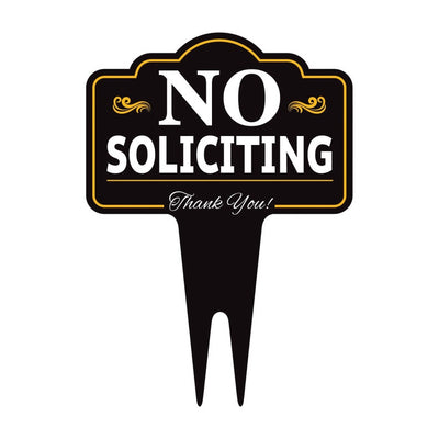 No Soliciting Yard Sign 10” x 14” - Rust-free Aluminum No Solicitors Sign for Lawn