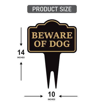 Beware of Dog Yard Sign 10” x 14” - Rust-free Aluminum Home Security Sign for Lawn